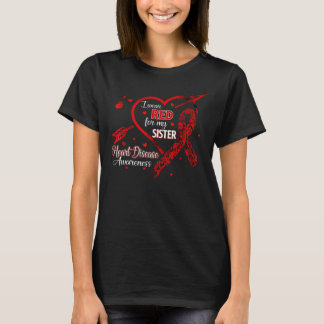 Ik Draag rood voor mijn zuster hartziekte rood lin T-shirt
