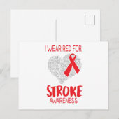 Ik Draag rood voor strookbewustzijn Aankondigingskaart (Voorkant / Achterkant)