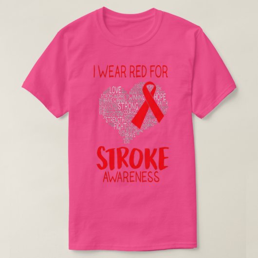 Ik Draag rood voor strookbewustzijn - strookoverle T-shirt (Design voorkant)