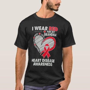 Ik Draag Rood voor Warmteziekte bij oma T-shirt