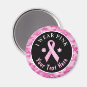 Ik Draag Roze Borstkanker Awareness Camouflage Mag Magneet (Voorkant / Achterkant)