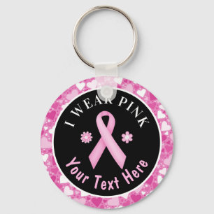 Ik Draag Roze Borstkanker Awareness Harten Sleutel Sleutelhanger