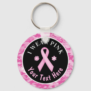 Ik draag roze borstkanker bewustzijn camouflage sl sleutelhanger