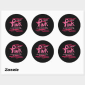 Ik Draag roze borstkanker Ronde Sticker (Vel)