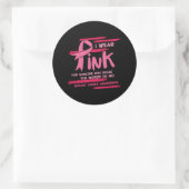 Ik Draag roze borstkanker Ronde Sticker (Tas)