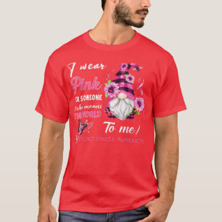 Ik Draag roze borstkankerbewuster Gnomen-lint T-shirt