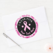 Ik Draag roze borstkankerbewustzijnsgevoel Klassie Ronde Sticker (Envelop)