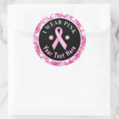 Ik Draag roze borstkankerbewustzijnsgevoel Klassie Ronde Sticker (Tas)