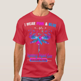 Ik Draag roze en blauwe Zwangerschap Baby T-shirt