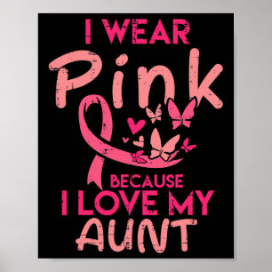 Ik Draag roze ik hou van mijn tante Breast Kanker Poster