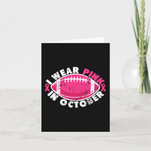 Ik Draag roze in oktober Football Breast Cancer Aw Kaart