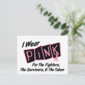 Ik Draag roze lint voor FST 8 borstkanker Briefkaart (Staand voorkant)
