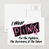 Ik Draag roze lint voor FST 8 borstkanker Briefkaart (Voorkant / Achterkant)