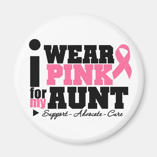 Ik Draag roze lintsteun voor mijn tante Magneet (Voorkant)