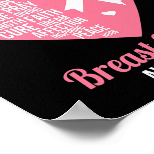 Ik Draag roze lintstof hartkloppingswaren Poster (Hoek)