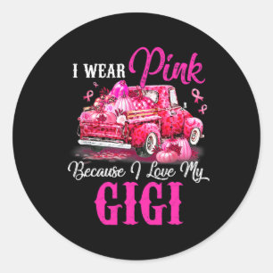 Ik Draag roze omdat ik hou van mijn stap moeder tr Ronde Sticker
