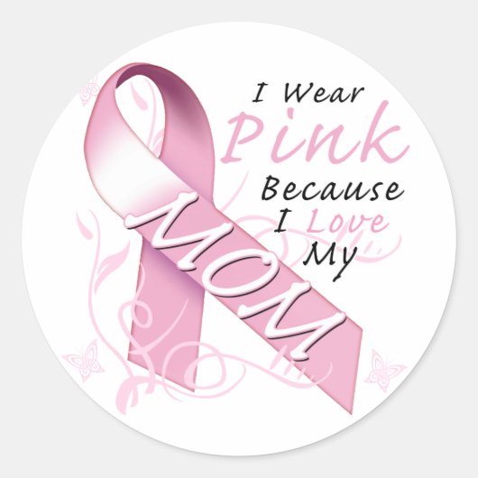 Ik Draag roze omdat ik van mijn moeder hou Ronde Sticker (Voorkant)