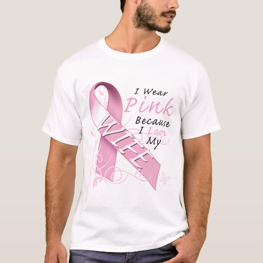 Ik Draag roze omdat ik van mijn vrouw hou T-shirt (Voorkant)