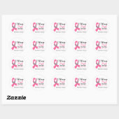 Ik Draag roze ribbon Grandma Breast Cancer Ronde Sticker (Vel)