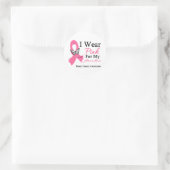 Ik Draag roze ribbon Grandma Breast Cancer Ronde Sticker (Tas)