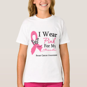Ik Draag roze ribbon Grandma Breast Cancer T-shirt