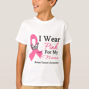 Ik Draag roze Ribbon Nana Breast Cancer T-shirt