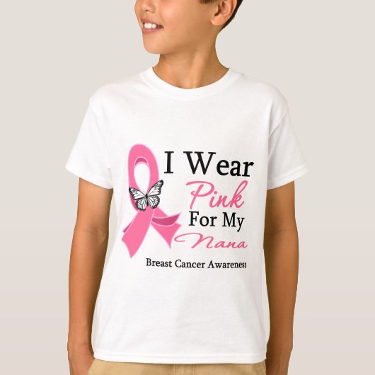 Ik Draag roze Ribbon Nana Breast Cancer T-shirt (Voorkant)