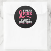 Ik Draag Roze Ronde Sticker (Tas)