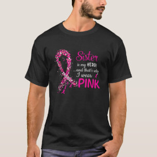 Ik Draag roze T-shirt voor mijn zuster Ribbon Pink