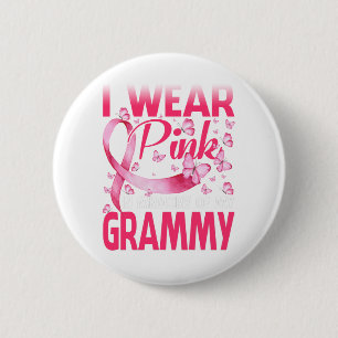 Ik Draag roze ter nagedachtenis aan mijn Grammy Ronde Button 5,7 Cm