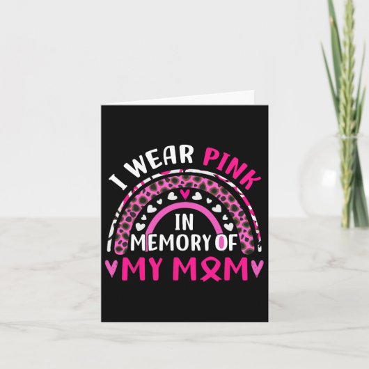 Ik draag roze ter nagedachtenis aan mijn moeder Bo Kaart (Voorkant)
