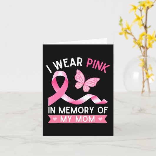 Ik draag roze ter nagedachtenis aan mijn moeder bo kaart (Gele Bloem)