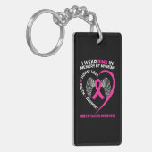 Ik Draag roze ter nagedachtenis aan mijn moederbor Sleutelhanger (Voorkant Links)