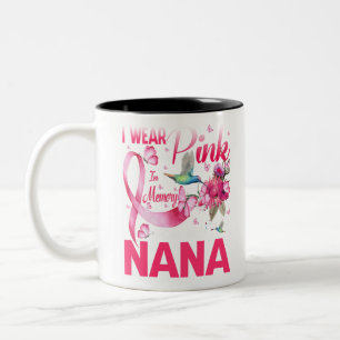 Ik Draag roze ter nagedachtenis aan mijn Nana Tweekleurige Koffiemok
