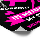 Ik Draag roze ter nagedachtenis aan mijn oma borst Poster (Hoek)