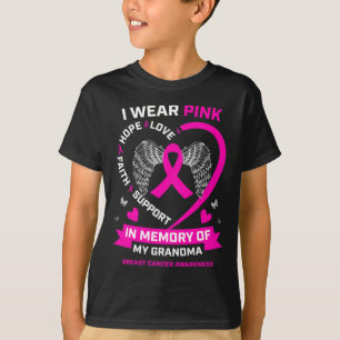 Ik Draag roze ter nagedachtenis aan mijn oma borst T-shirt