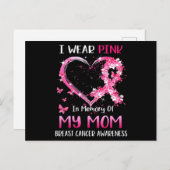 Ik Draag roze ter nagedachtenis van mijn moeder bo Briefkaart (Voorkant / Achterkant)