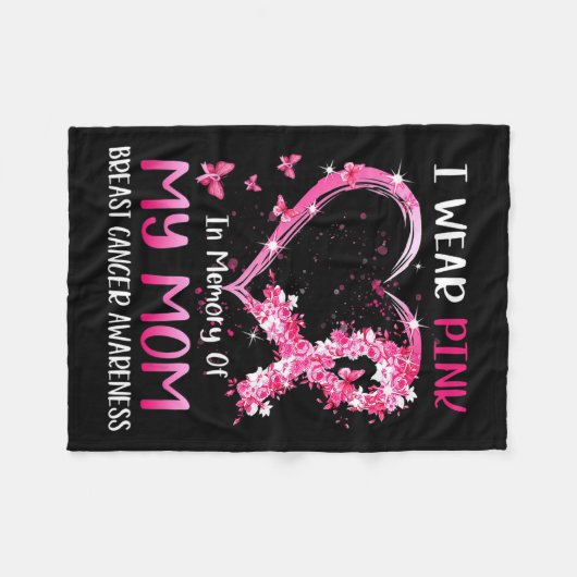 Ik Draag roze ter nagedachtenis van mijn moeder bo Fleece Deken (Voorkant (Horizontaal))