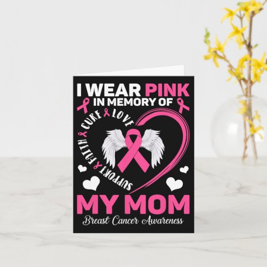 Ik Draag roze ter nagedachtenis van mijn moeder bo Kaart (Gele Bloem)