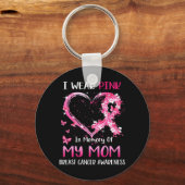 Ik Draag roze ter nagedachtenis van mijn moeder bo Sleutelhanger (Voorkant)