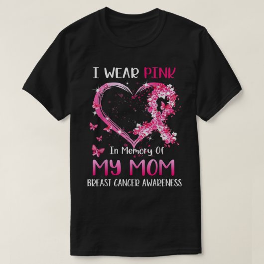 Ik Draag roze ter nagedachtenis van mijn moeder bo T-shirt (Design voorkant)