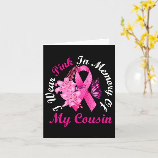 Ik Draag roze ter nagedachtenis van mijn neef bors Kaart (Gele Bloem)