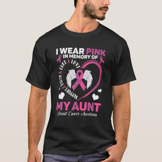 Ik Draag roze ter nagedachtenis van mijn tante Bor T-shirt (Voorkant)