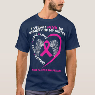 Ik Draag roze ter nagedachtenis van mijn zuster bo T-shirt