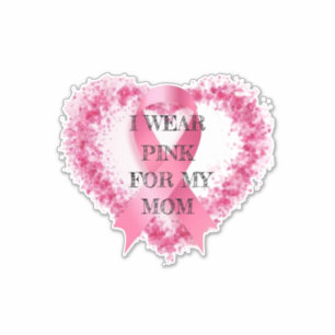 Ik draag roze, ter ondersteuning van borstkankerbe sticker