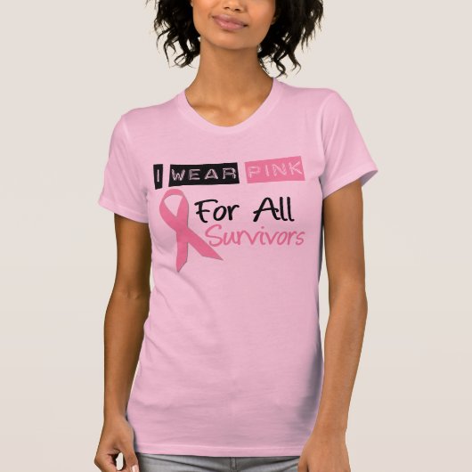 Ik Draag roze voor alle overlevenden T-shirt (Voorkant)