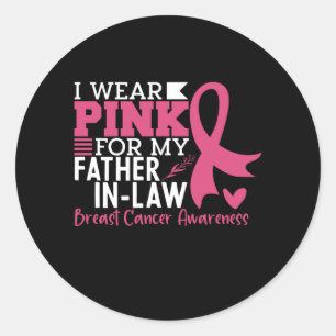 Ik Draag Roze Voor De Borstkanker Van Mijn Schoonv Ronde Sticker