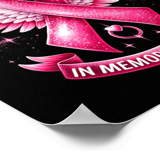 Ik Draag roze voor de herinnering aan mijn moeder  Poster (Hoek)