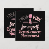 Ik Draag roze voor mezelf - Borstkanker Bewustzijn Kaart (Voorkant / Achterkant)