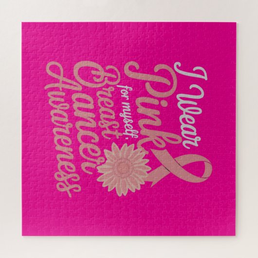 Ik Draag roze voor mezelf - Borstkanker Bewustzijn Legpuzzel (Horizontaal)